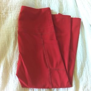 Size 6-8 Zyia Active Red Compression Leggings with Pockets